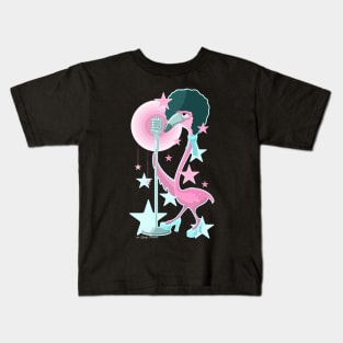 mrs.Fannie flamingo pop star / blue edition Kids T-Shirt